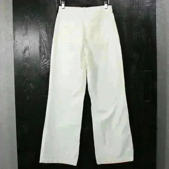 FAHERTY White Relaxed Fit Stretch Corduroy Flare Leg Pants Women Size 27 New - Picture 9 of 13